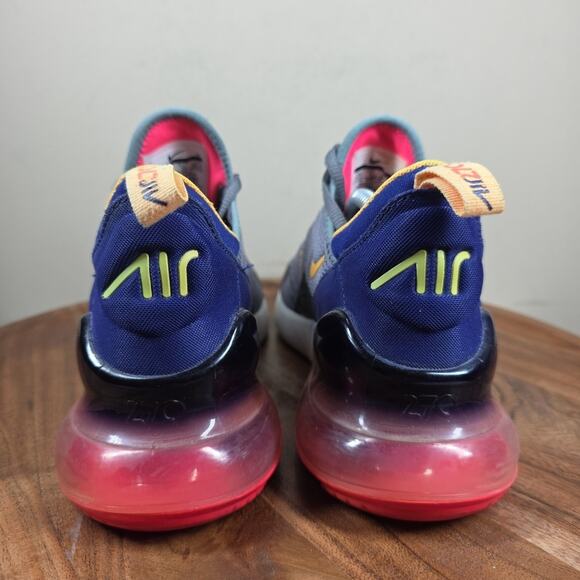 Nike Air Max 270 Womens Gray Blue Yellow Red Size 8 Low Top Shoes Sneakers - Picture 3 of 10
